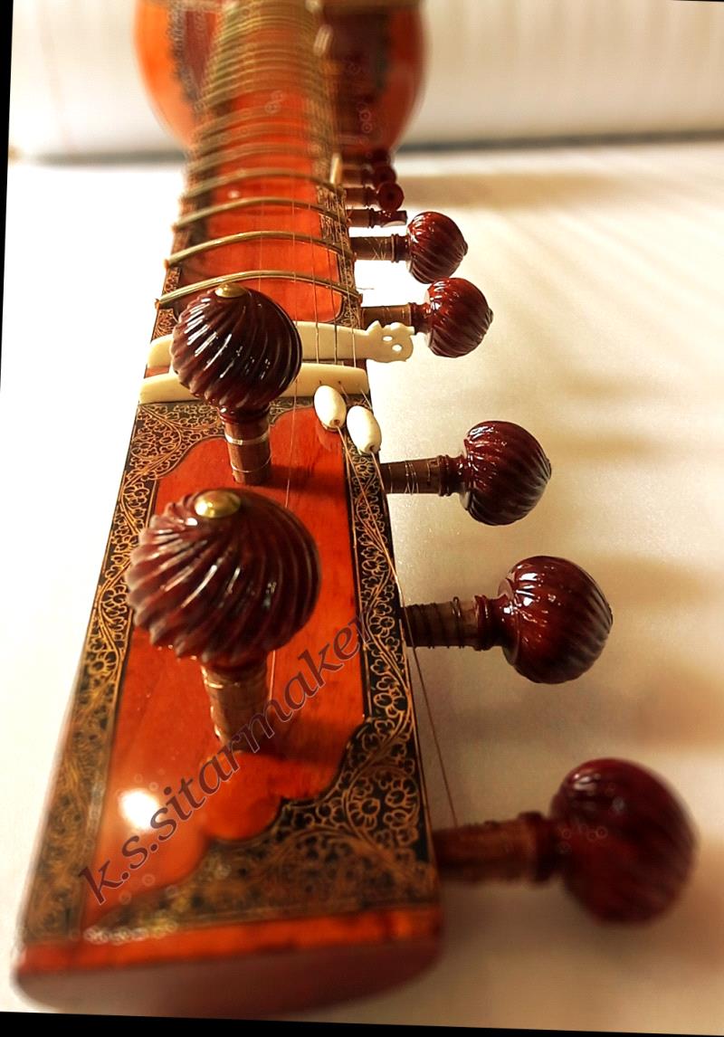 Buy Royal peacock gold sitar From K S Sitarmaker, Miraj, Maharashtra
